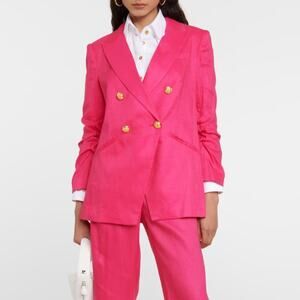 Veronica Beard Hirsh Dickey Jacket NEW Fuschia Pink Double Breasted Blazer Sz 0